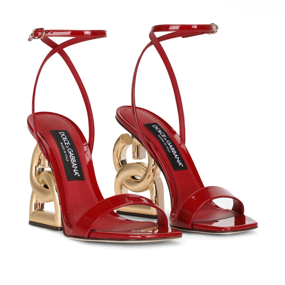 Dolce & Gabbana Red Heels with Gold DG heel